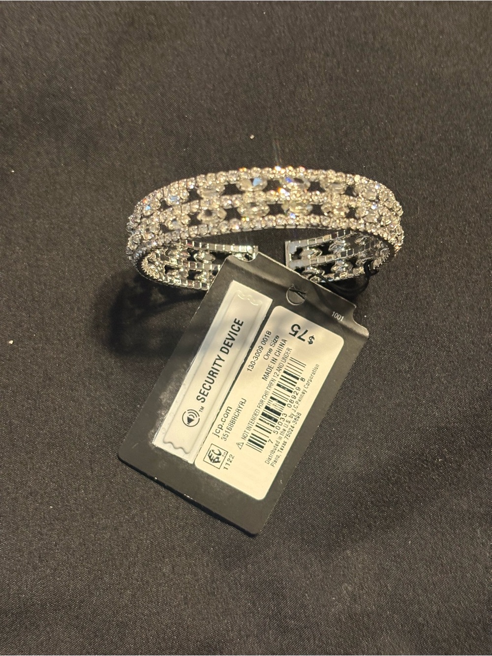 Silver Crystal Pave Multi-Row Bangle Bracelet